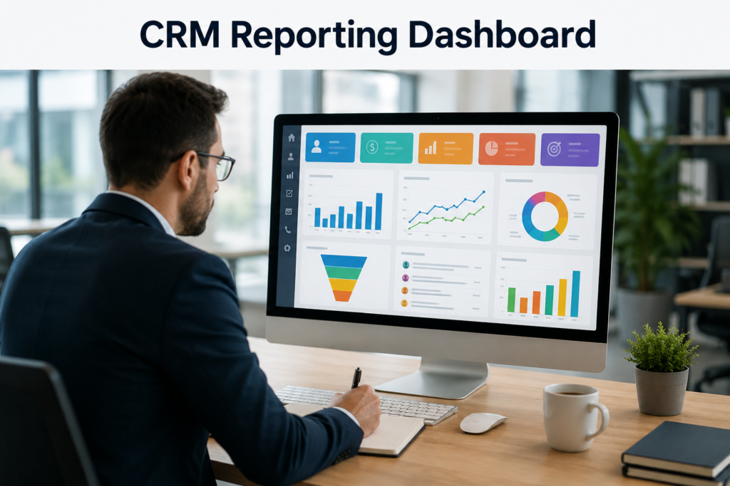 CRM reporting dashboard for sales management and performance tracking