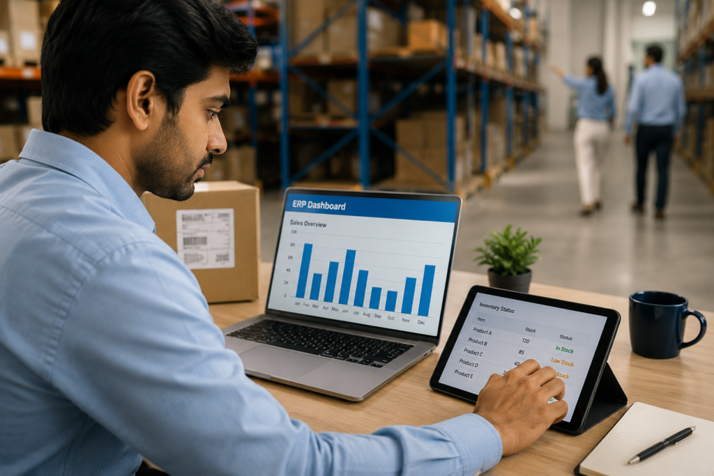 Training and data migration improve ERP adoption and reporting accuracy.