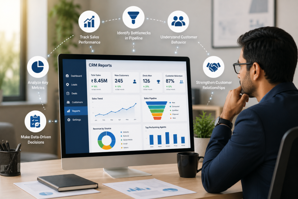 CRM reports help managers improve sales process and customer relationships