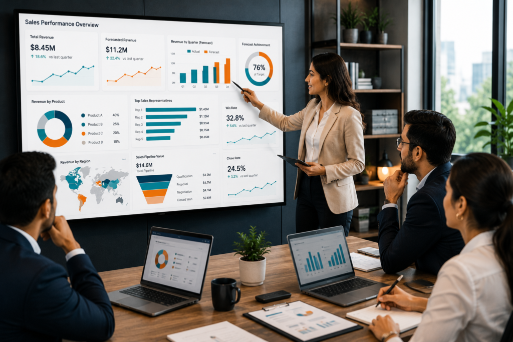 Sale performance reporting dashboard for CRM implementation