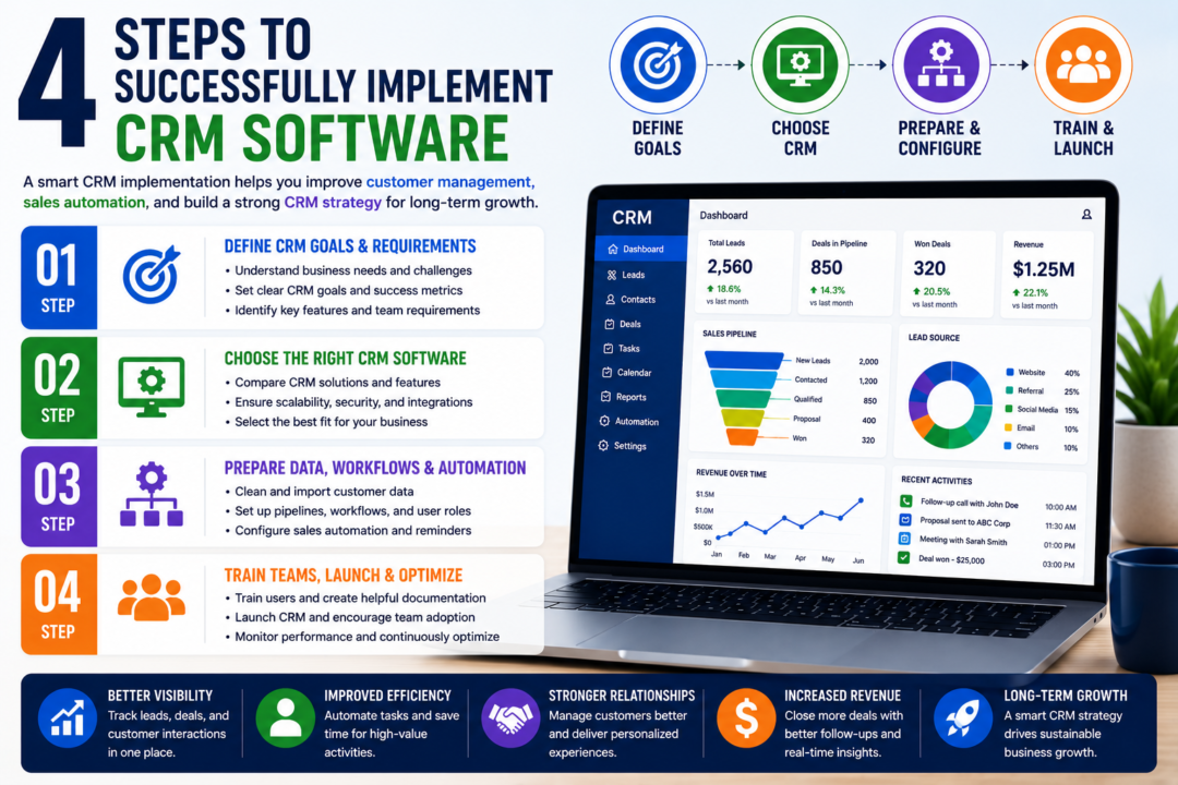 CRM Implementation Using CRM Software Customer Management Sales Automation and CRM Strategy