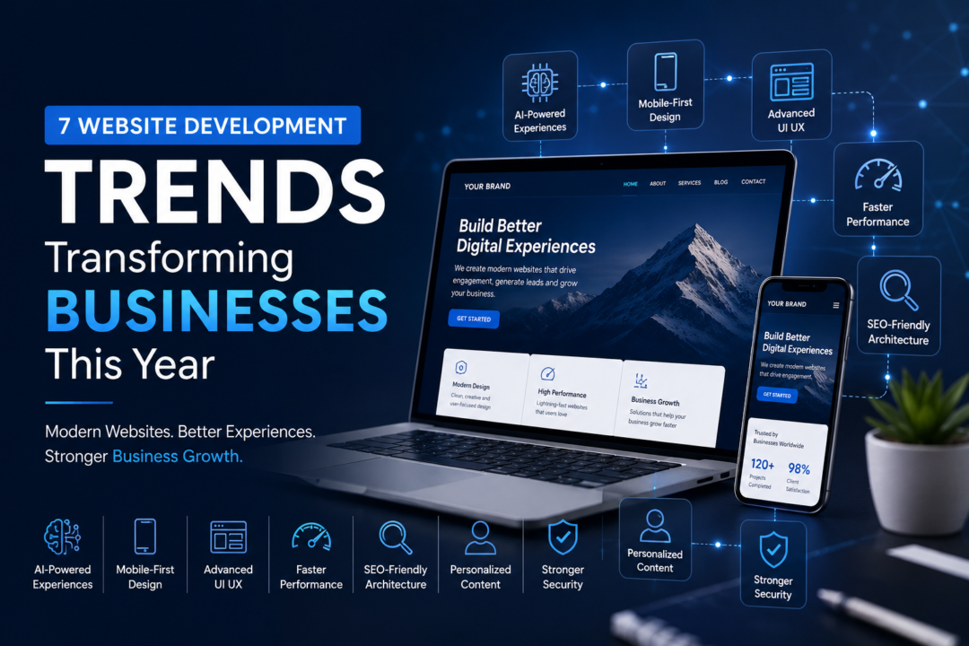 Website trends transforming modern business websites through web development and UI UX design