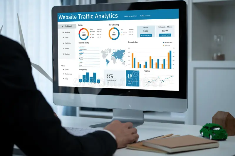 Mobile website dashboard for tracking traffic, calls, enquiries, and conversion performance
