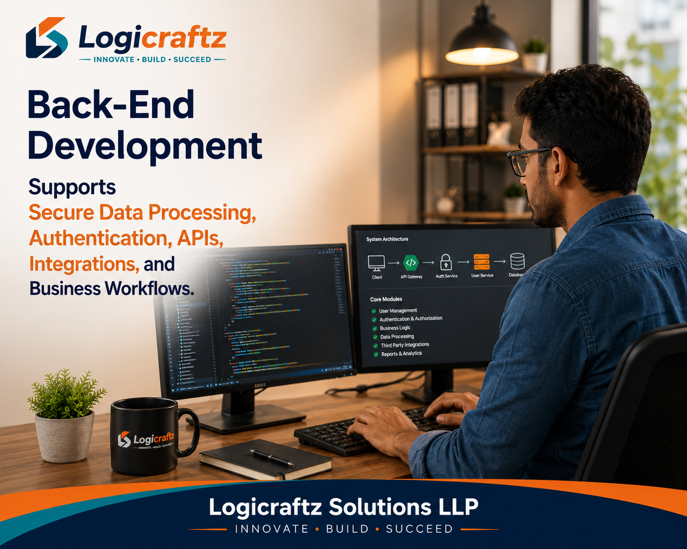 Back end developer near me building secure databases APIs and server-side systems
