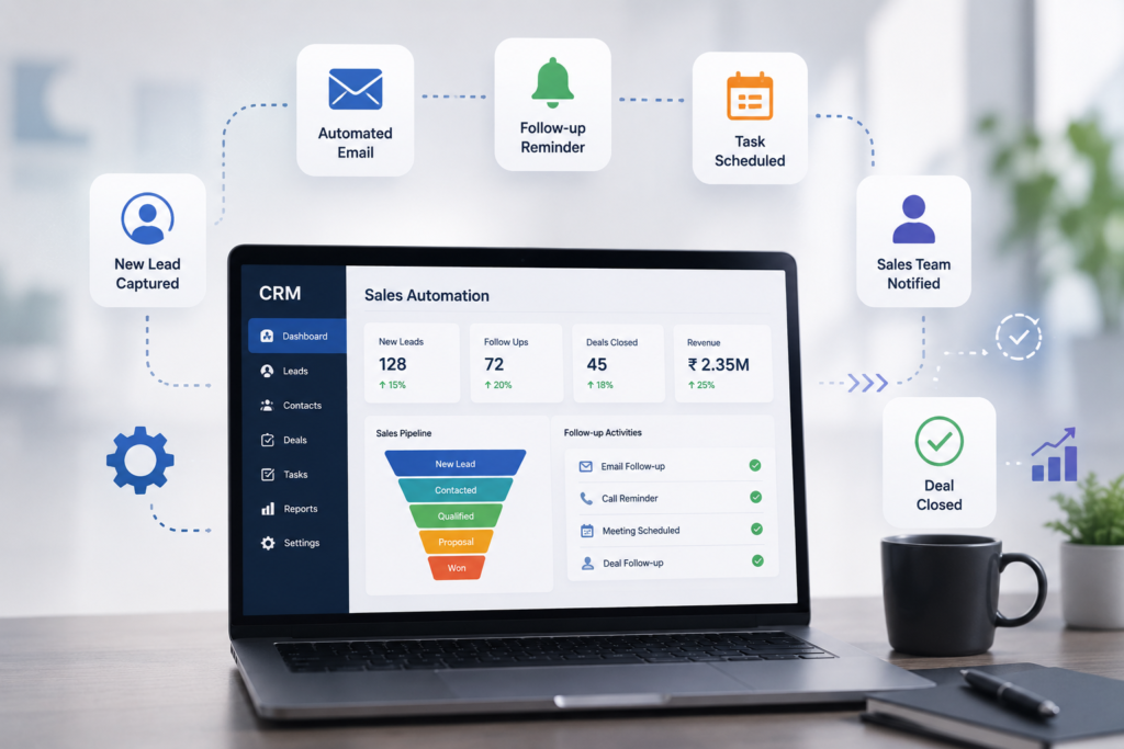 Sales automation reduces manual work and improves follow-up consistency